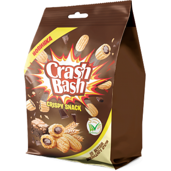 Снеки CRASHBASH фигурные изделия со вкусом шоколадного брауни пакет /Эссен/ 150 гр 12 шт