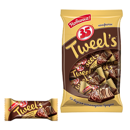 Кф. 35 TWEEL`S со вкусом шоколадный брауни пакет /Эссен/ 280 гр 8 шт