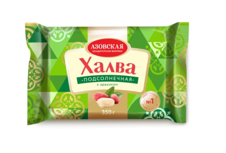 ШТУЧНО Халва (фас) подсолнечная с арахисом 350гр /Азов/, ШТУЧНО