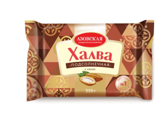 ШТУЧНО Халва (фас) подсолнечная с какао 350гр /Азов/, ШТУЧНО