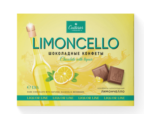 Наб.кф./Шок. Кутюрье/ LIQUEUR LINE со вкусом LIMONCELLO 130 гр.ШТУЧНО