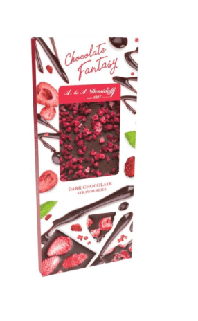 Ш-д.CHOCOLATE FANTASY темный 55% с посыпкой КЛУБНИКА /КонцернШоколадница/ 80 гр10 шт  БЛОЧНО