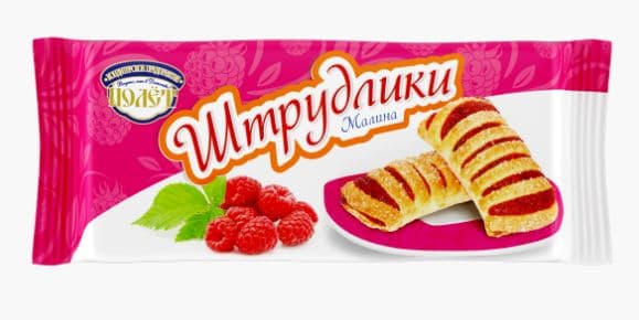 ШТУЧНО Штрудлики с МАЛИНОЙ (слоеный десерт) /Полет/ 200 гр ШТУЧНО