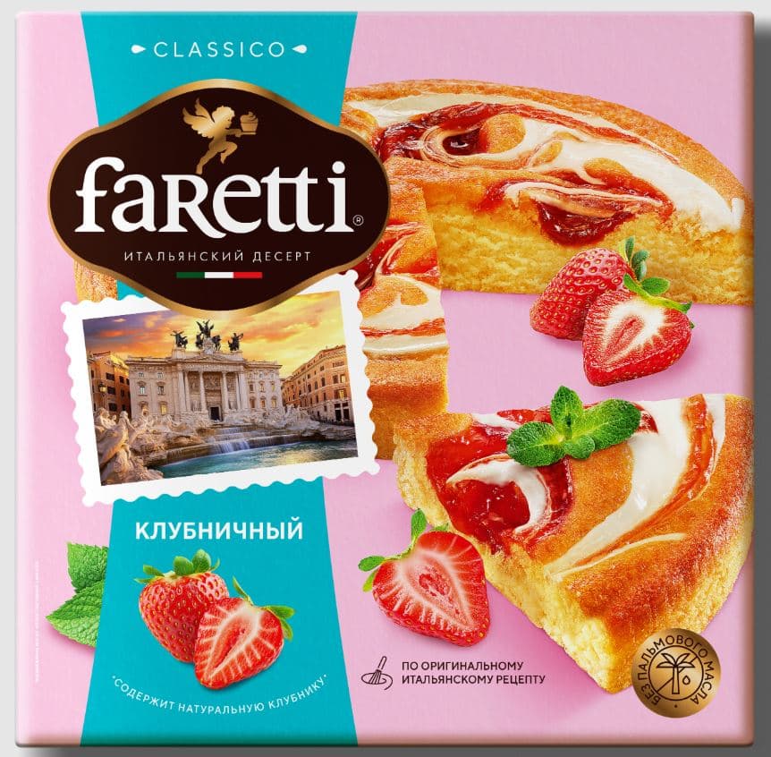 Пирог Клубничный Classico /FARETTI/ 350 гр ШТУЧНО