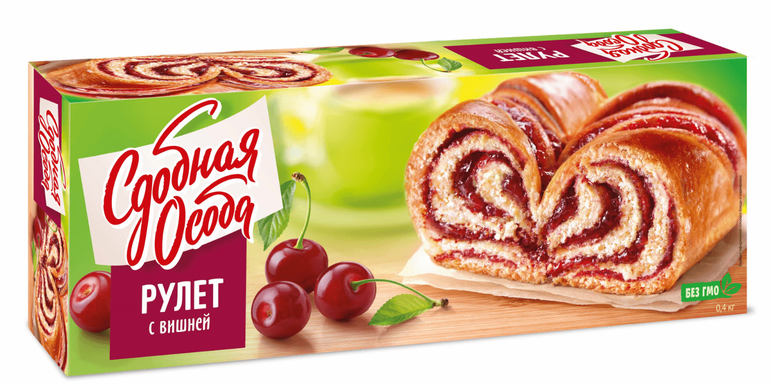 Рулет с ВИШНЕЙ   /Черёмушки/ 400 гр 1 шт    НОВИНКА