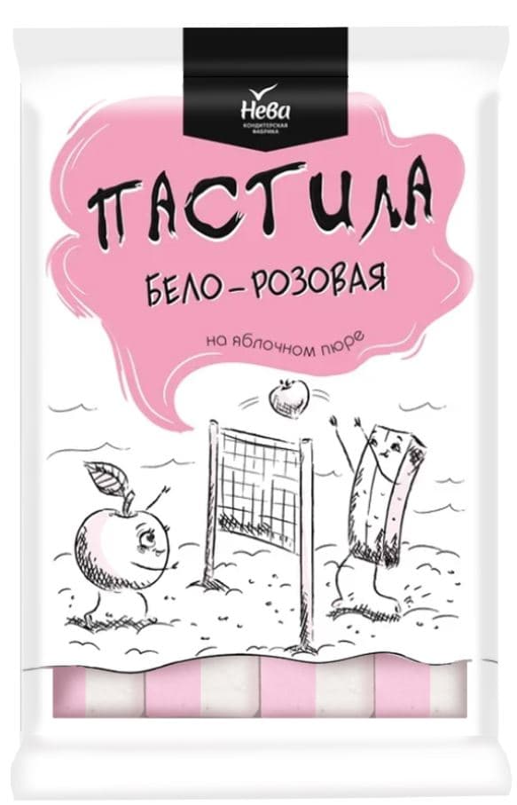 ПАСТИЛА (ФАС) БЕЛО-РОЗОВАЯ /Нева/, 200 гр ШТУЧНО