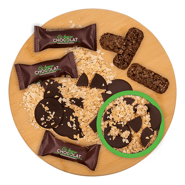 Кф. Co barre de CHOCOLAT Мультизлаковые с темной конд.глазурью /В.А.Ш. Шоколатье/ 2 кг