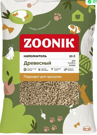 ЗООНИК Наполнитель древесный   20 л (13 кг)