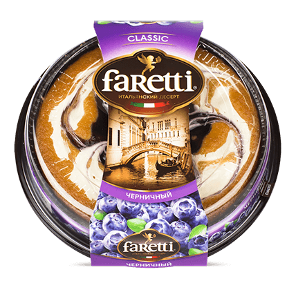 Торт бисквитный Черничный /FARETTI/ 400 гр ШТУЧНО