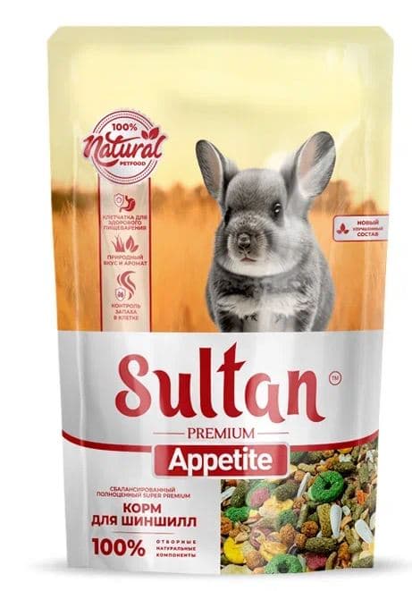 СУЛТАН Новый APPETITE Корм для Шиншилл 700 гр штучно