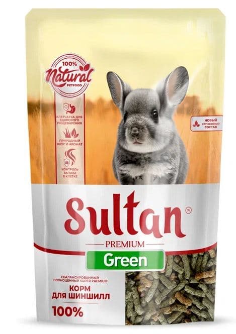 СУЛТАН Новый GREEN Корм для Шиншилл  650 гр штучно