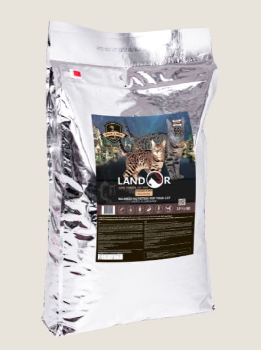 LANDOR Корм СУХОЙ для КОШЕК с избыточным весом и стерилизованных утка с рисом 10 кг