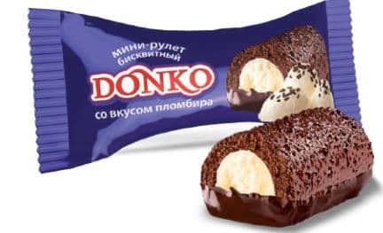 Мини-рулет бисквитный DONKO со вкусом пломбира /ДОНКО/ 2,1 кг