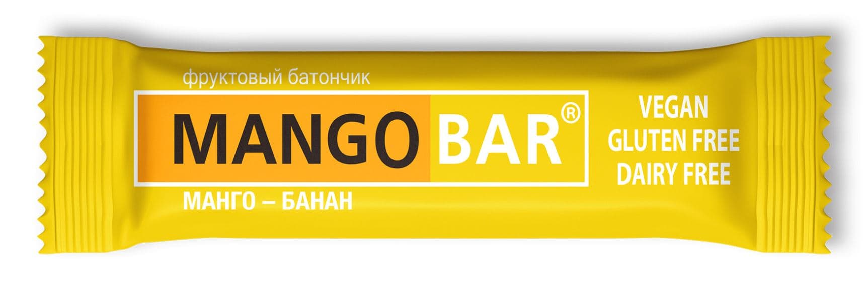Батончик MANGOBAR фруктовый МАНГО-БАНАН /Агроимпорт/ 30 гр 20 шт    vegan!  без глютена