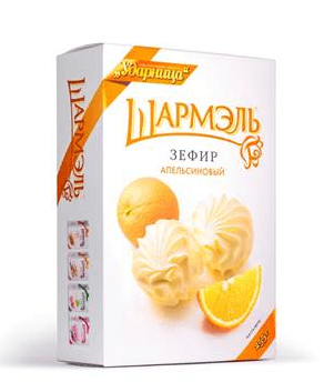 Зефир(фас) АПЕЛЬСИНОВЫЙ Шармэль /Ударница/ 255 гр ШТУЧНО