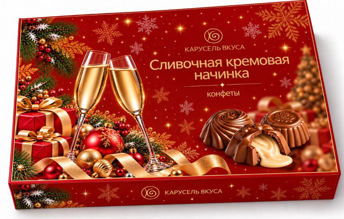 НГ Наб.кф. Карусель вкуса  с нач.сливочный крем /КонцернШоколадница/ 110 гр ШТУЧНО