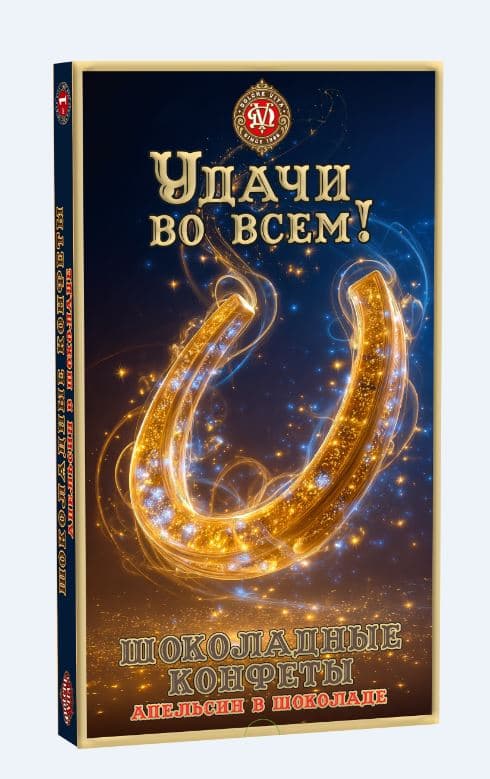 Наб.кф. /Дольче Вита/ УДАЧИ ВО ВСЕМ!! темный шоколад с начинкой апельсин 270 гр ШТУЧНО