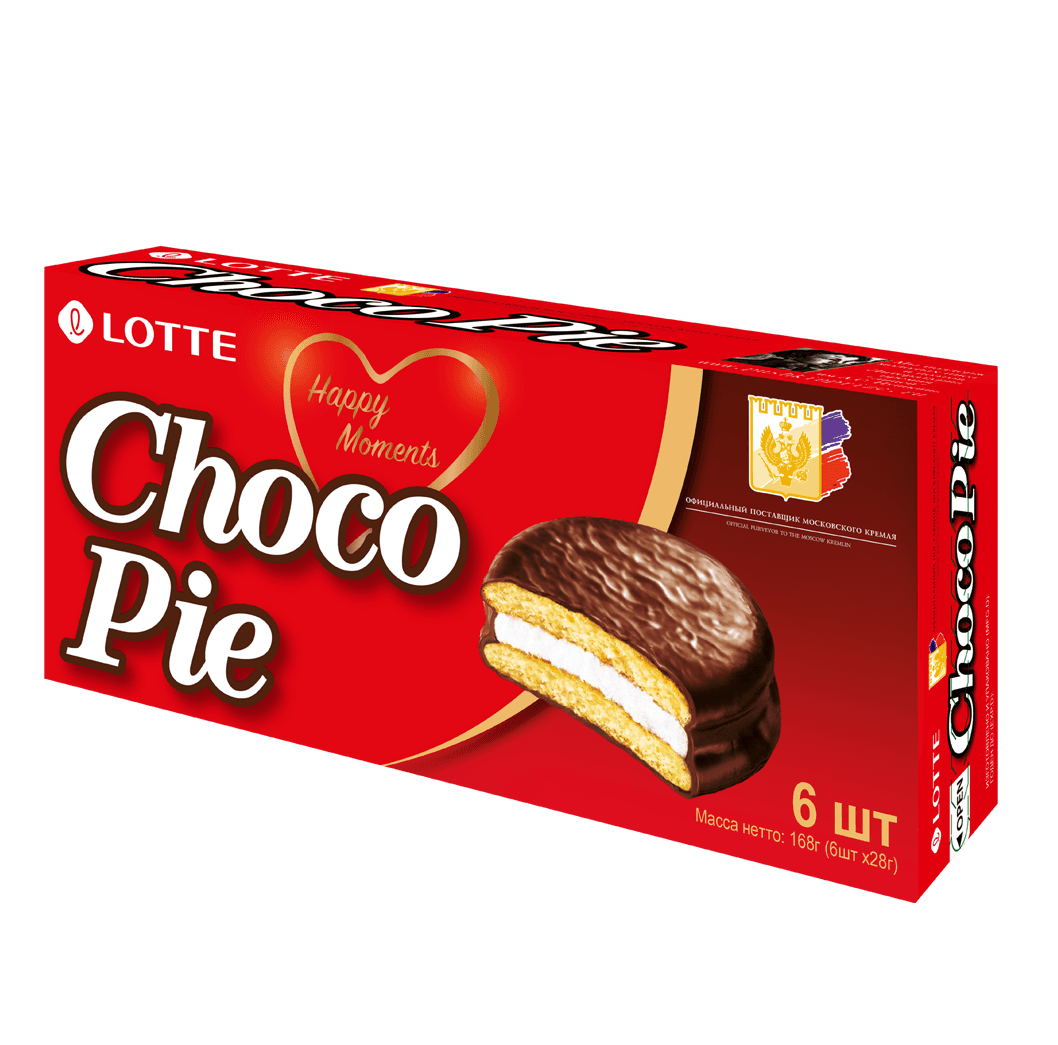 Печ. ЛОТТЕ ЧОКОПАЙ (Lotte Chocopie) 168 гр 16 шт /Lotte/