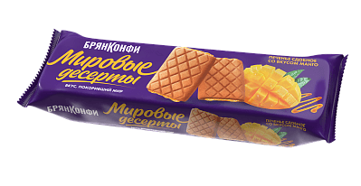 Печ.(фас) МИРОВЫЕ ДЕСЕРТЫ Со вкусом манго (ФИОЛЕТОВАЯ) 170 гр /Брянконфи/, ШТУЧНО
