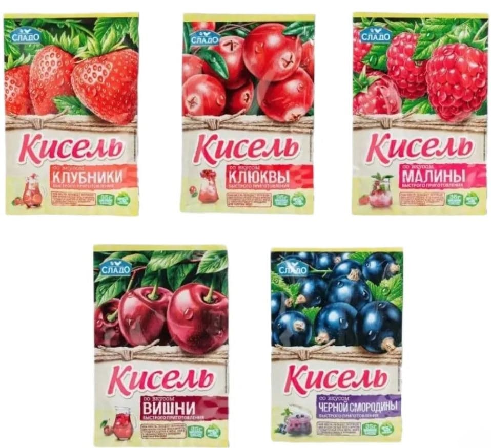 Кисель моментальный АССОРТИ  35 гр 30 шт /Агроимпорт/