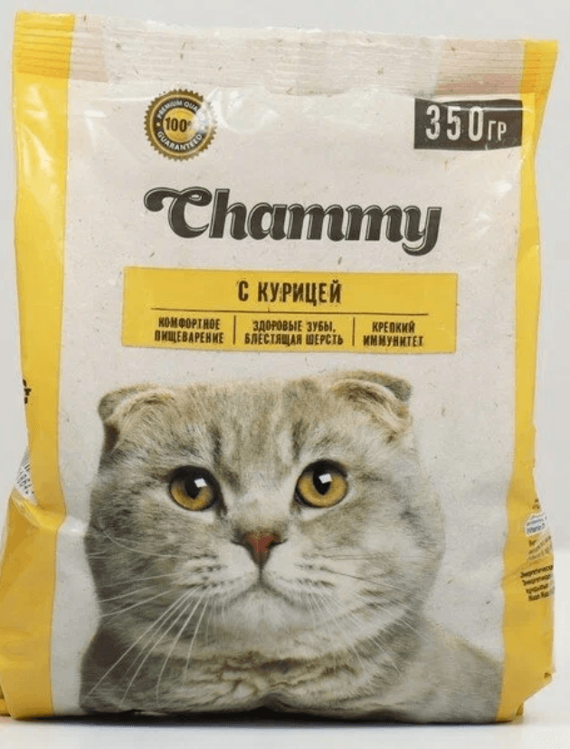 CHAMMY Корм СУХОЙ для КОШЕК с КУРИЦЕЙ  350 грамм ШТУЧНО