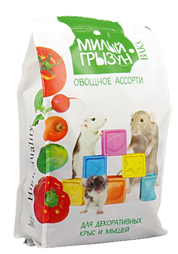 VAKA High Quality Милый грызун овощное ассорти для декоративных для КРЫС и МЫШЕЙ 200 гр 10 шт ВЫВОД!