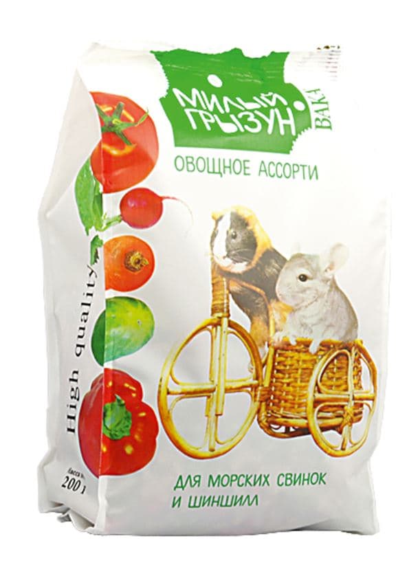 VAKA High Quality Милый грызун овощное ассорти для ШИНШИЛЛ и МОРСКИХ СВИНОК 200 гр 10 шт ВЫВОД!!