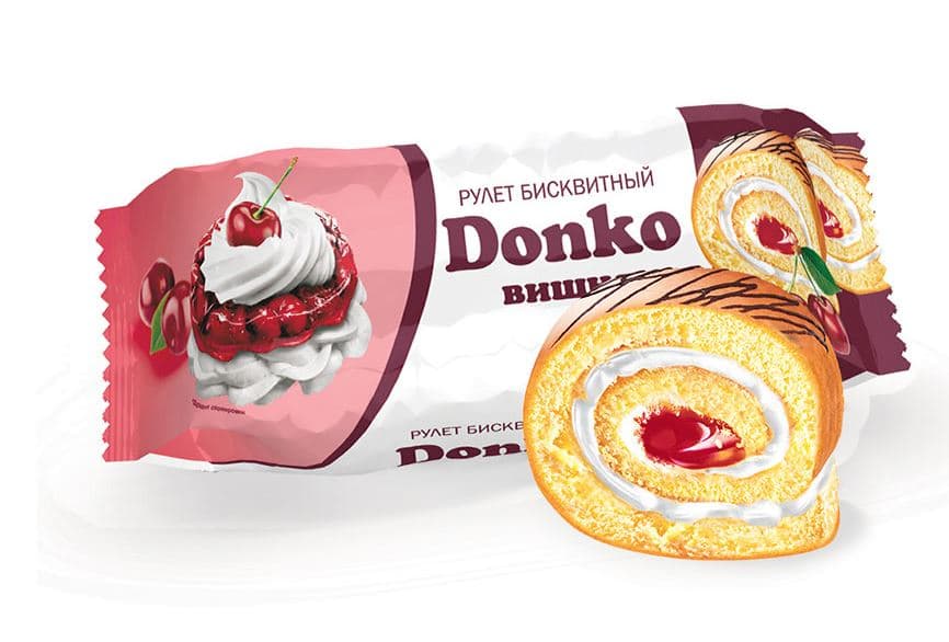 Рулет бисквитный ДонКо ВИШНЯ  /ДОНКО/ 160 гр 12 шт