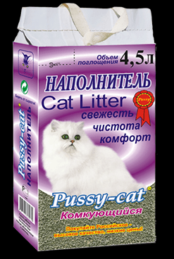Pussy-Cat  Наполнитель Комкующийся  / ХИТПРОД / 4,5 л
