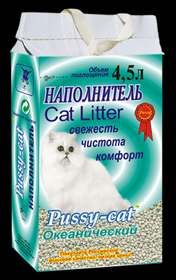 Pussy-Cat Наполнитель Океанический  / ХИТПРОД / 4,5 л