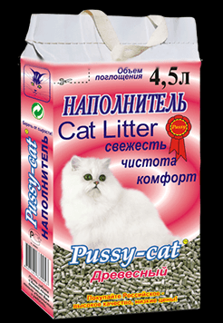 Pussy-Cat Наполнитель  Древесный / ХИТПРОД / 4,5 л