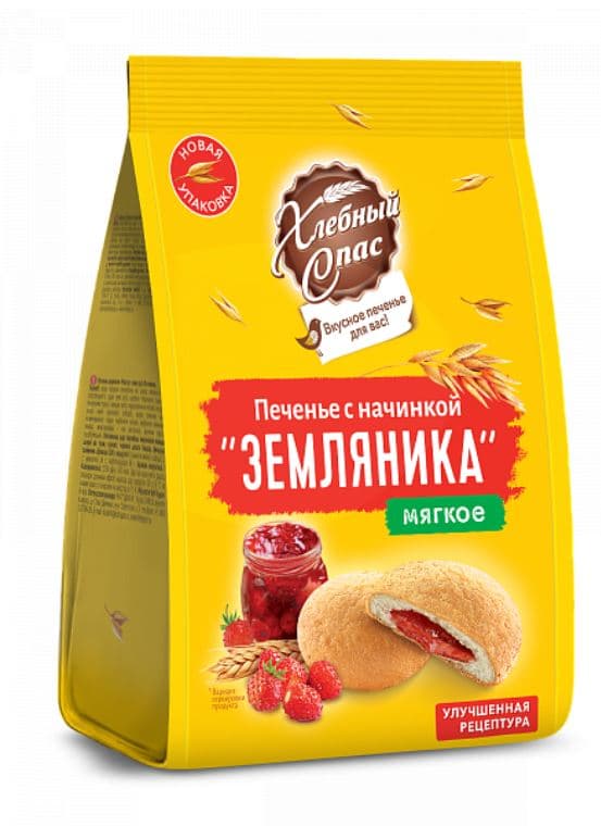 Печ (ФАС) С начинкой ЗЕМЛЯНИКА  /Хлебный Спас/ 200 гр ШТУЧНО