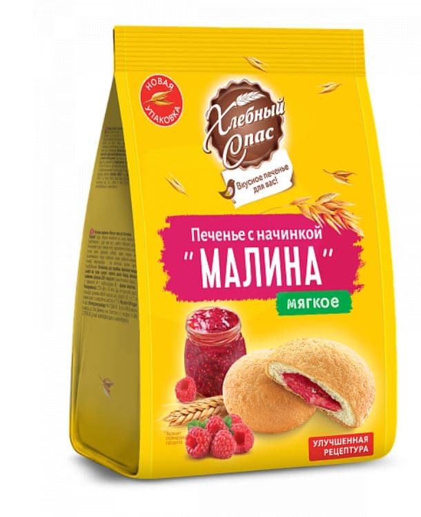 Печ (ФАС) С начинкой МАЛИНА  /Хлебный Спас/ 200 гр ШТУЧНО
