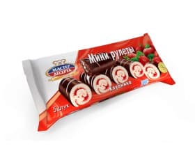 Мини-рулет Клубника /Мастер-Десерта/ 175 гр 15 шт
