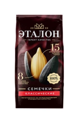 Семечки (ФАС) ЭТАЛОН подсолнечные жареные кватропакет /Агроспутник/ 80 гр     ШТУЧНО