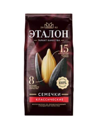 Семечки (ФАС) ЭТАЛОН подсолнечные жареные кватропакет /Агроспутник/ 200 гр     ШТУЧНО