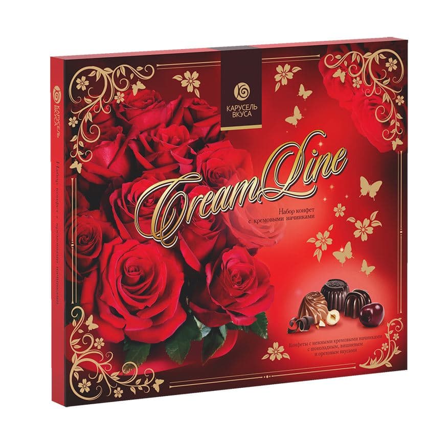 Наб.кф. Карусель вкуса Cream Line КРАСНЫЕ РОЗЫ  /КонцернШоколадница/ 340 гр ШТУЧНО