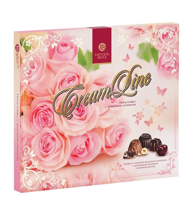 Наб.кф. Карусель вкуса Cream Line РОЗОВЫЕ  РОЗЫ  /КонцернШоколадница/ 340 гр ШТУЧНО