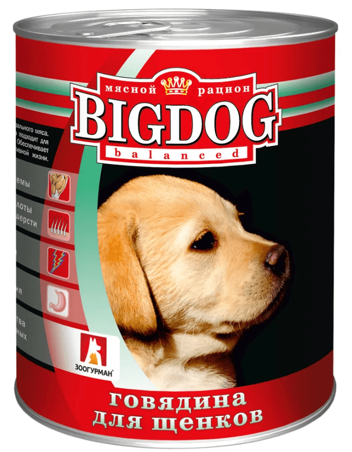 ЗООГУРМАН BIG DOG Ж/Б БАНКА ЩЕНКИ    ж/б 850 грамм