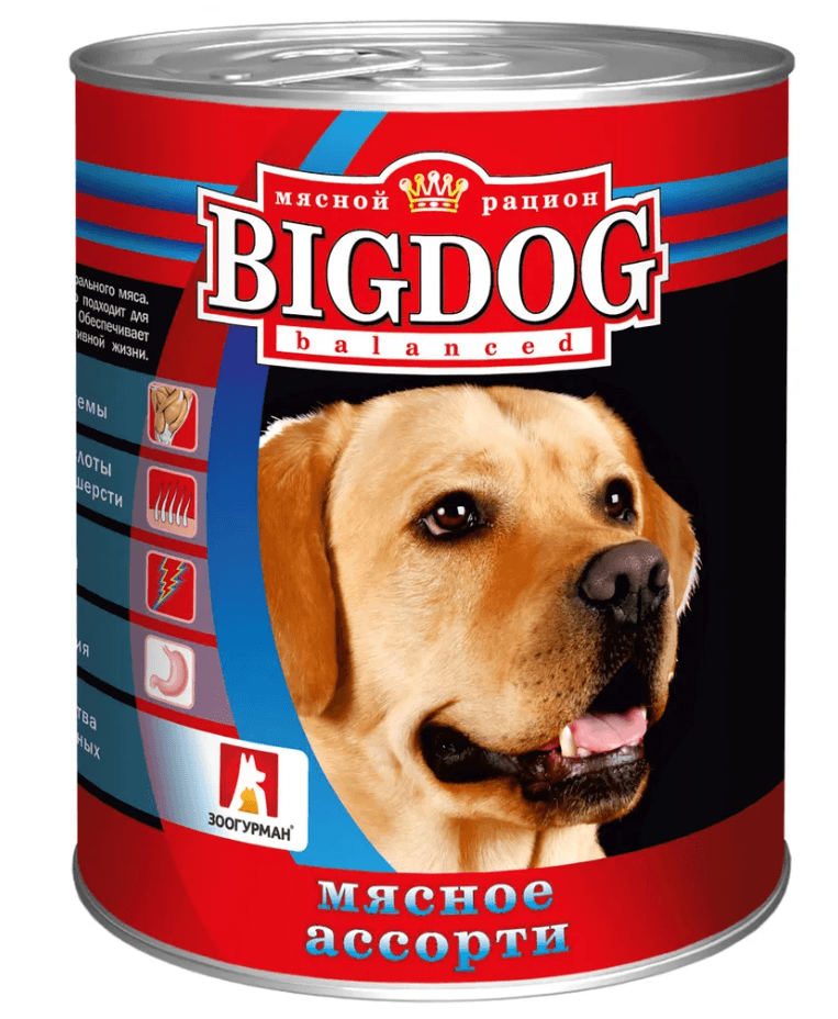 ЗООГУРМАН BIG DOG Ж/Б БАНКА Мясное ассорти    ж/б 850 грамм