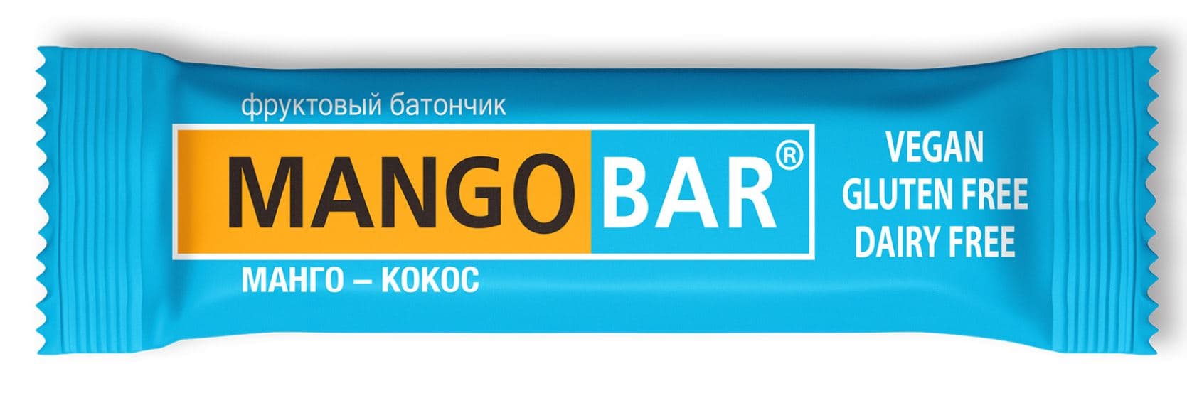 Батончик MANGOBAR фруктовый МАНГО-КОКОС /Агроимпорт/ 30 гр 20 шт    vegan!  без глютена