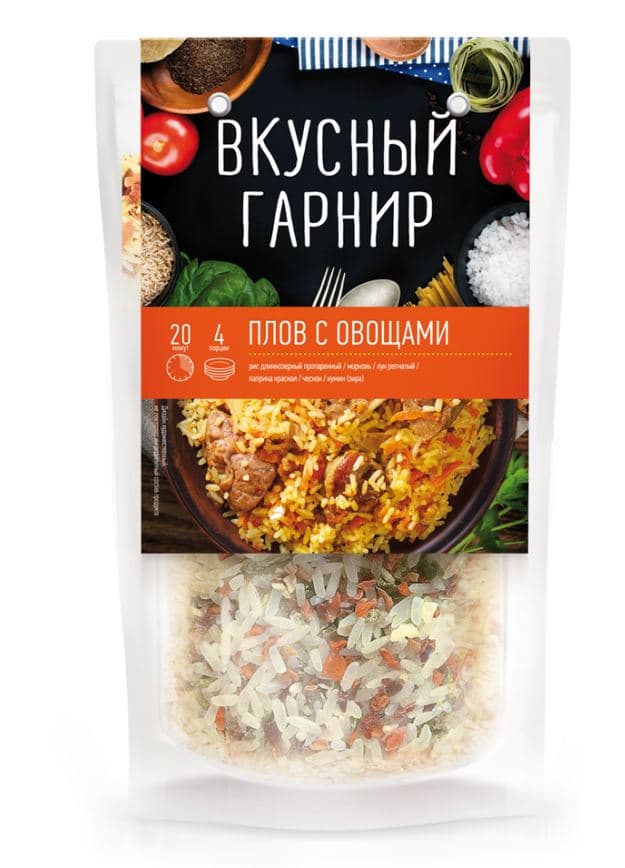 ВКУСНЫЙ ГАРНИР Плов с овощами 200 гр 12 шт /Агроимпорт/