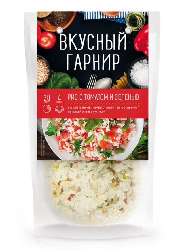 ВКУСНЫЙ ГАРНИР Рис с томатом и зеленью 200 гр 12 шт /Агроимпорт/