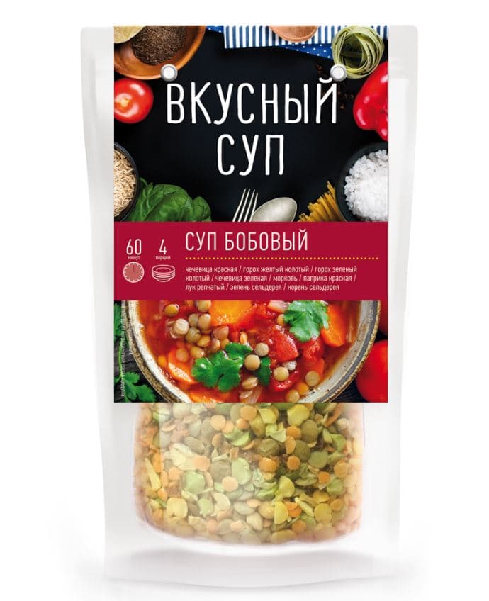 ВКУСНЫЙ СУП Суп Бобовый 200 гр 12 шт /Агроимпорт/