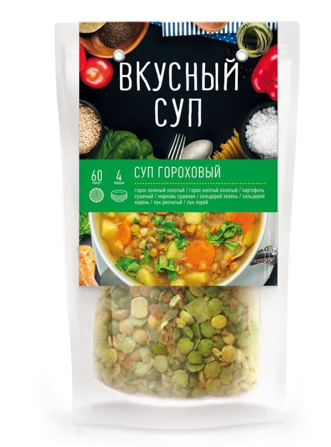 ВКУСНЫЙ СУП Суп Гороховый 200 гр 12 шт /Агроимпорт/