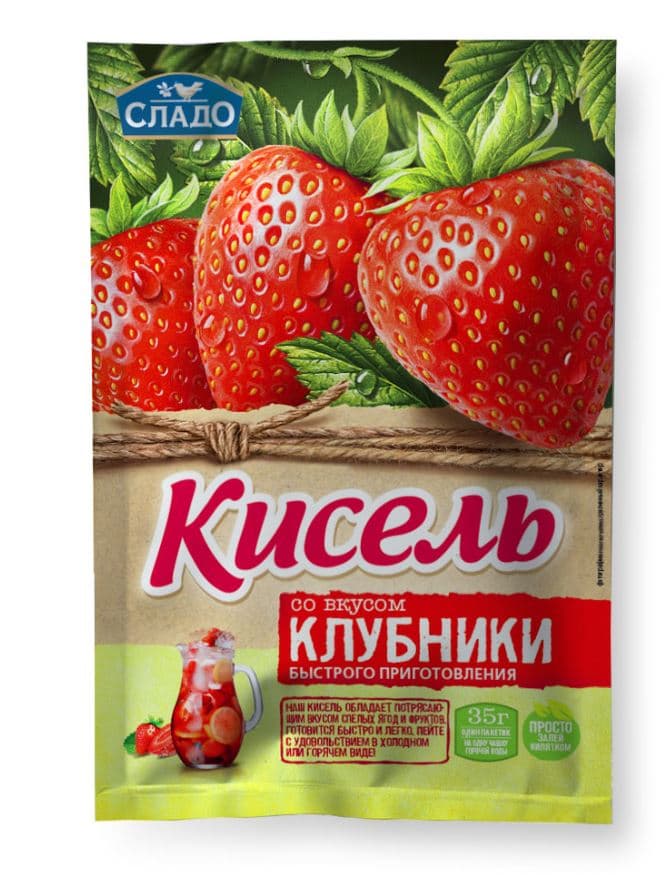 Кисель моментальный КЛУБНИКА  35 гр 30 шт /Агроимпорт/
