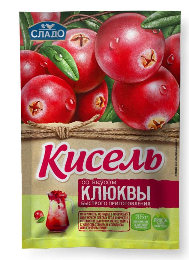 Кисель моментальный КЛЮКВА  35 гр 30 шт /Агроимпорт/