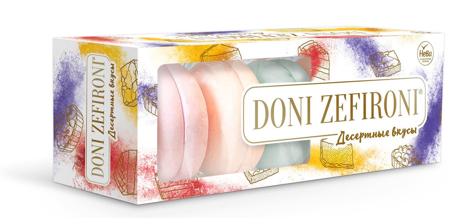 З-р.(ФАС) ароматизированный DONI ZEFIRONI ДЕСЕРТНЫЕ ВКУСЫ  /Нева/, 210 гр ШТУЧНО
