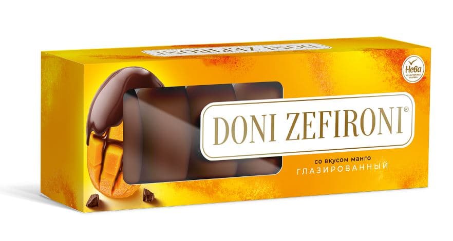 З-р.(ФАС) со вкусом МАНГО глазированный DONI ZEFIRONI  /Нева/ 210 гр ШТУЧНО