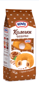 Пирожные КОЛЕЧКИ с кремом ВАРЕНАЯ СГУЩЕНКА /KOVIS/ 240 гр ШТУЧНО